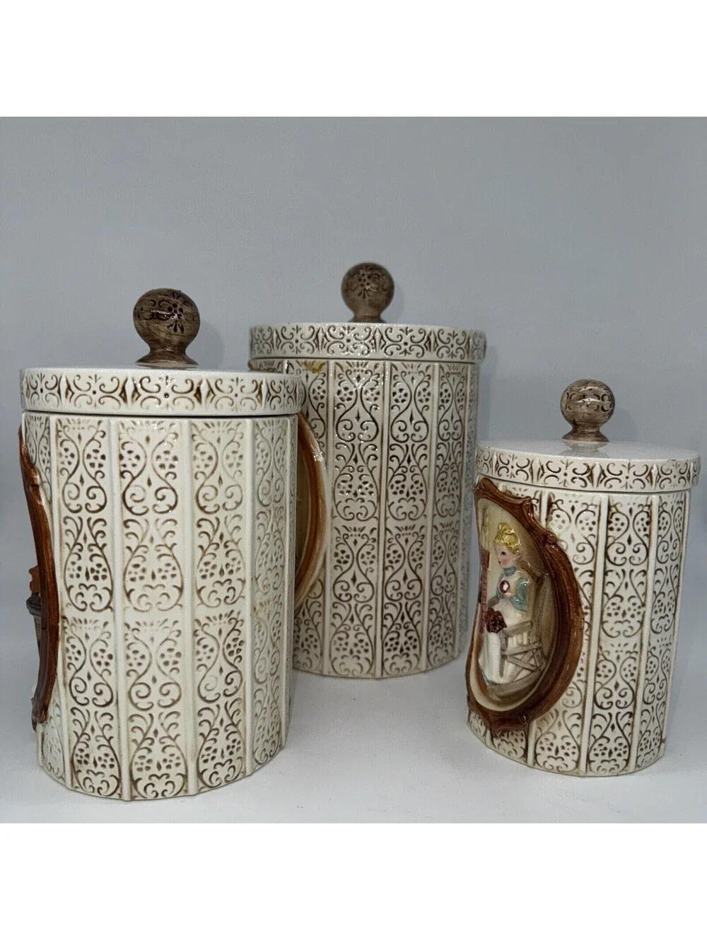 Sears Roebuck '78 Country Coordinates Canisters Salt N Pepper Napkin Holder SET